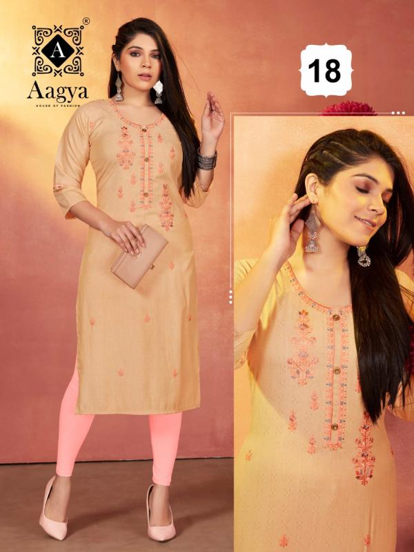 Aagya Kia Vol 2 Rayon Fancy Wear Designer Kurti Collection